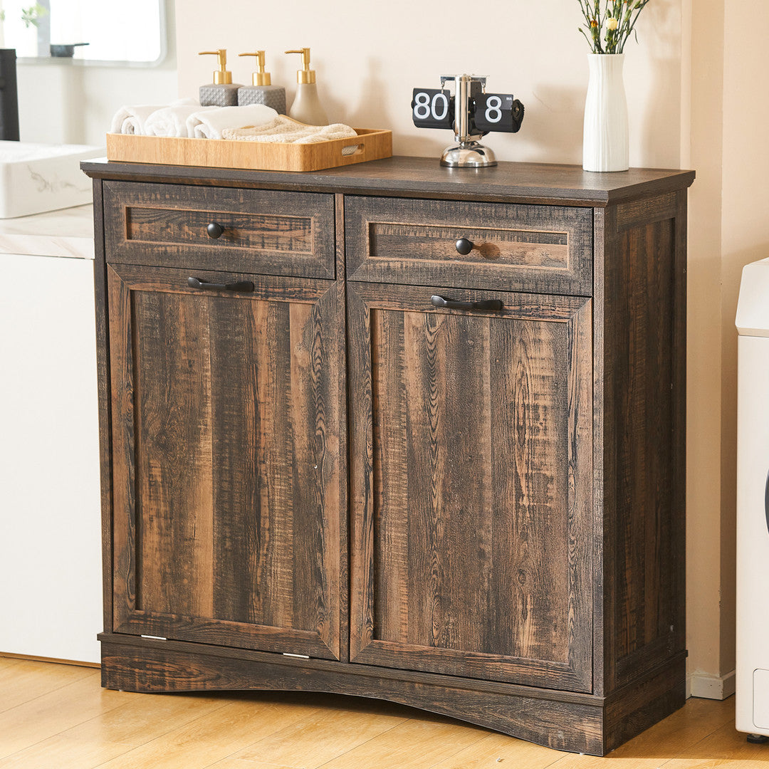 Haddockway® Single Tilt Out Trash Cabinet 13 Gallon Waste Bins Hidden Trash Bin w/ Hiddles for Kitchen