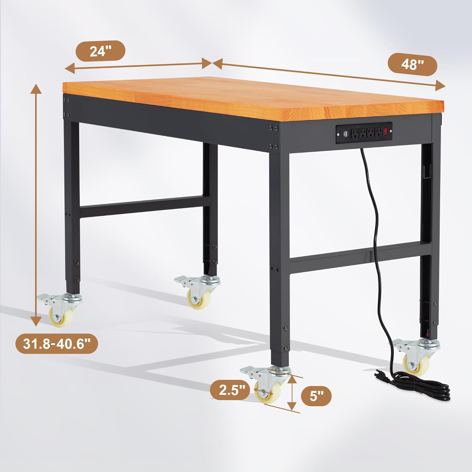AHB® Adjustable Workbench，Heavy Duty Wood Work Bench 2000 Lbs Load Capacity