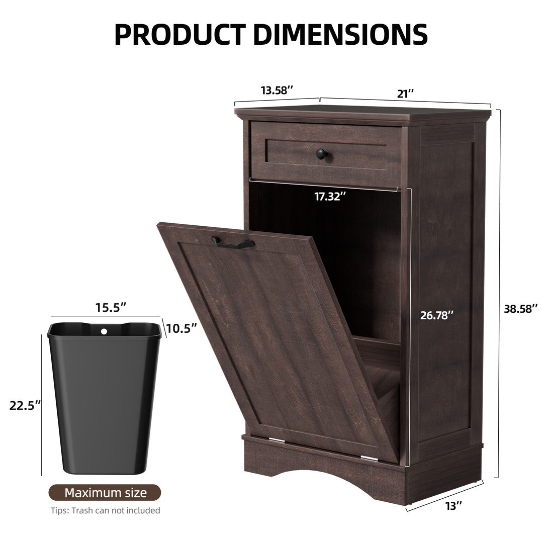 AHB® Single Tilt Out Trash Cabinet for 13 Gallon Trash Can