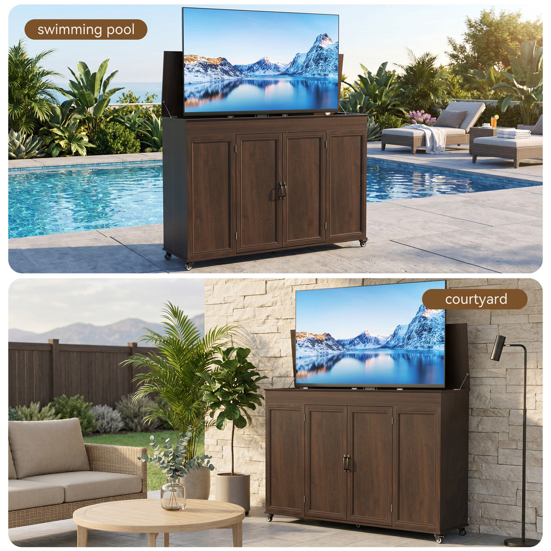 AHB® 32-65 Inch Motorized TV Lift Cabinet with Remote Control, 132 lb Capacity