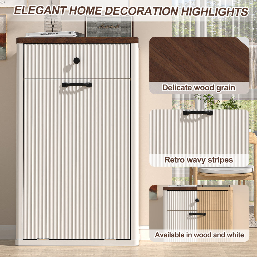 Haddockway® 13 Gallon Tilt Out Trash Cabinet, Freestanding Kitchen Trash Cabinet