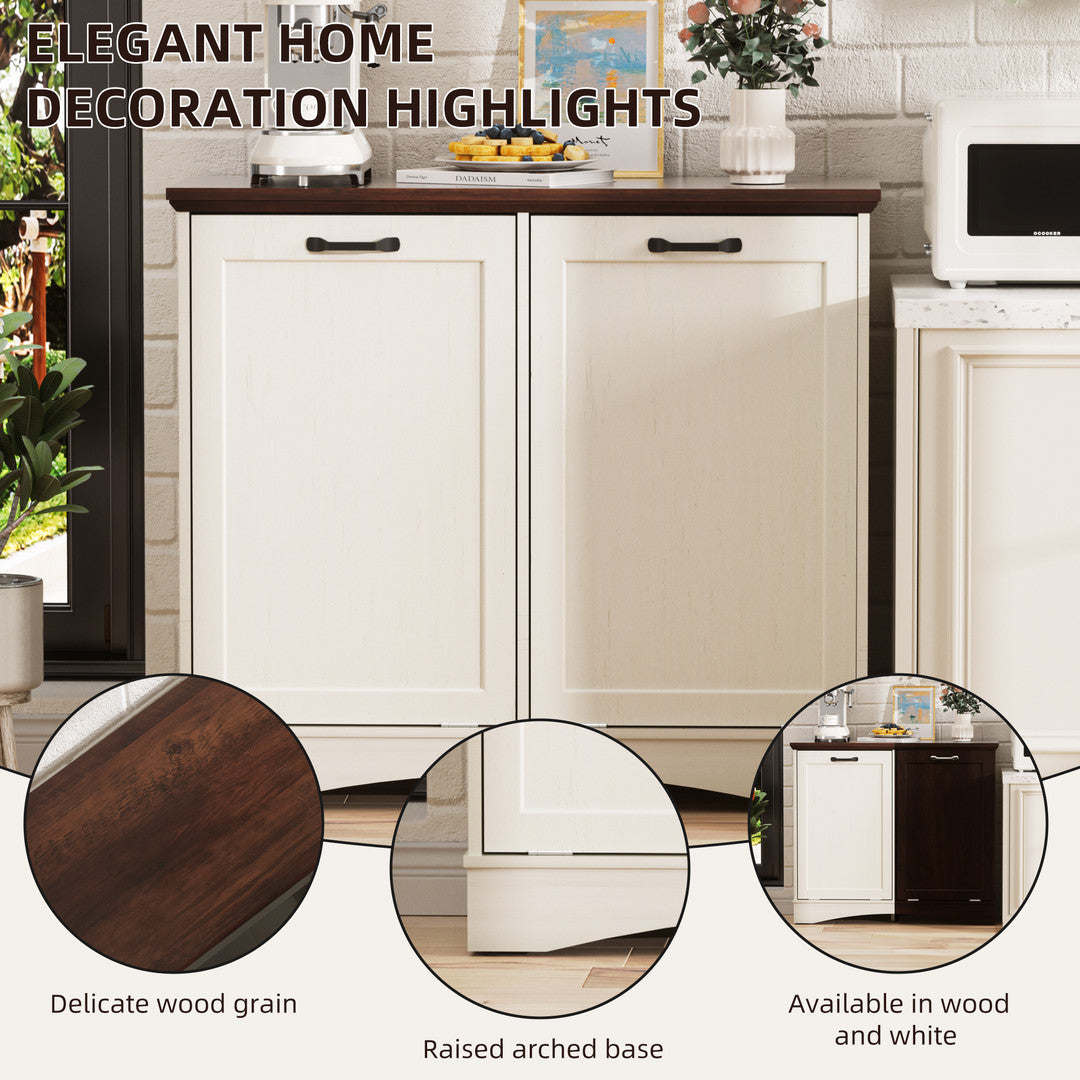 Haddockway® 20 Gallon Tilt Out Trash Cabinet, Freestanding Kitchen Trash Cabinet without Drawer