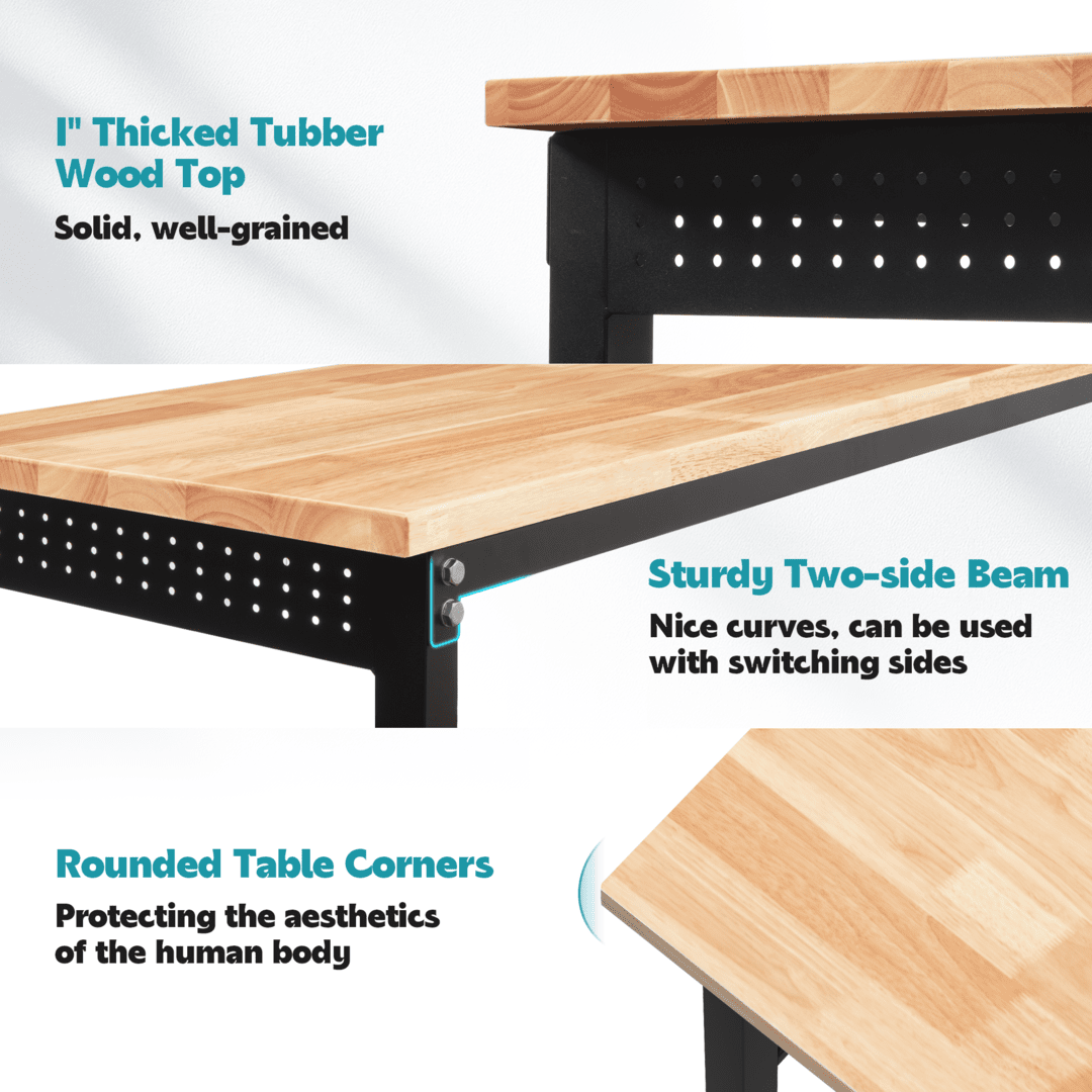 AHB® Adjustable Workbench，Heavy Duty Wood Work Bench 2000 Lbs Load Capacity