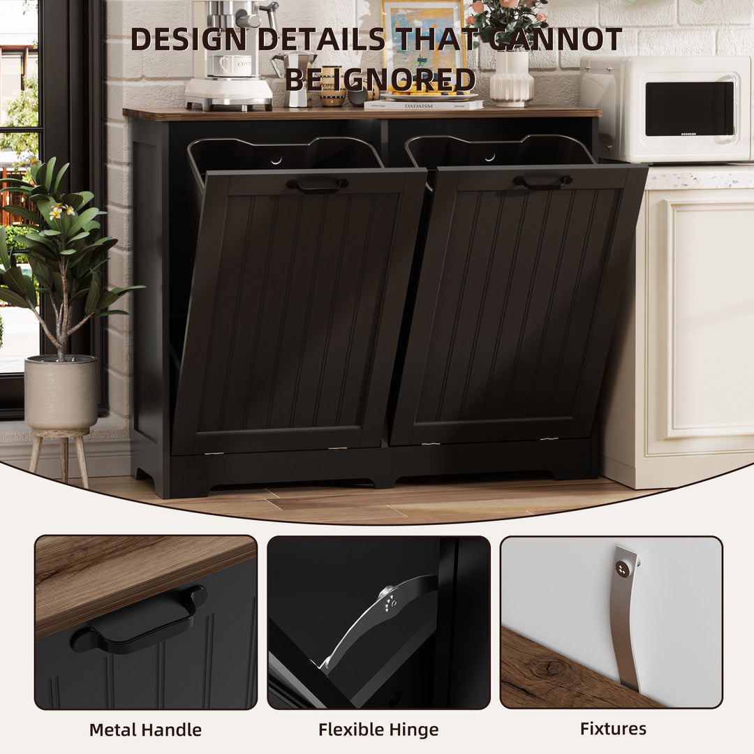 Haddockway® 20 Gallon Tilt Out Trash Cabinet, Freestanding Kitchen Trash Cabinet without Drawer