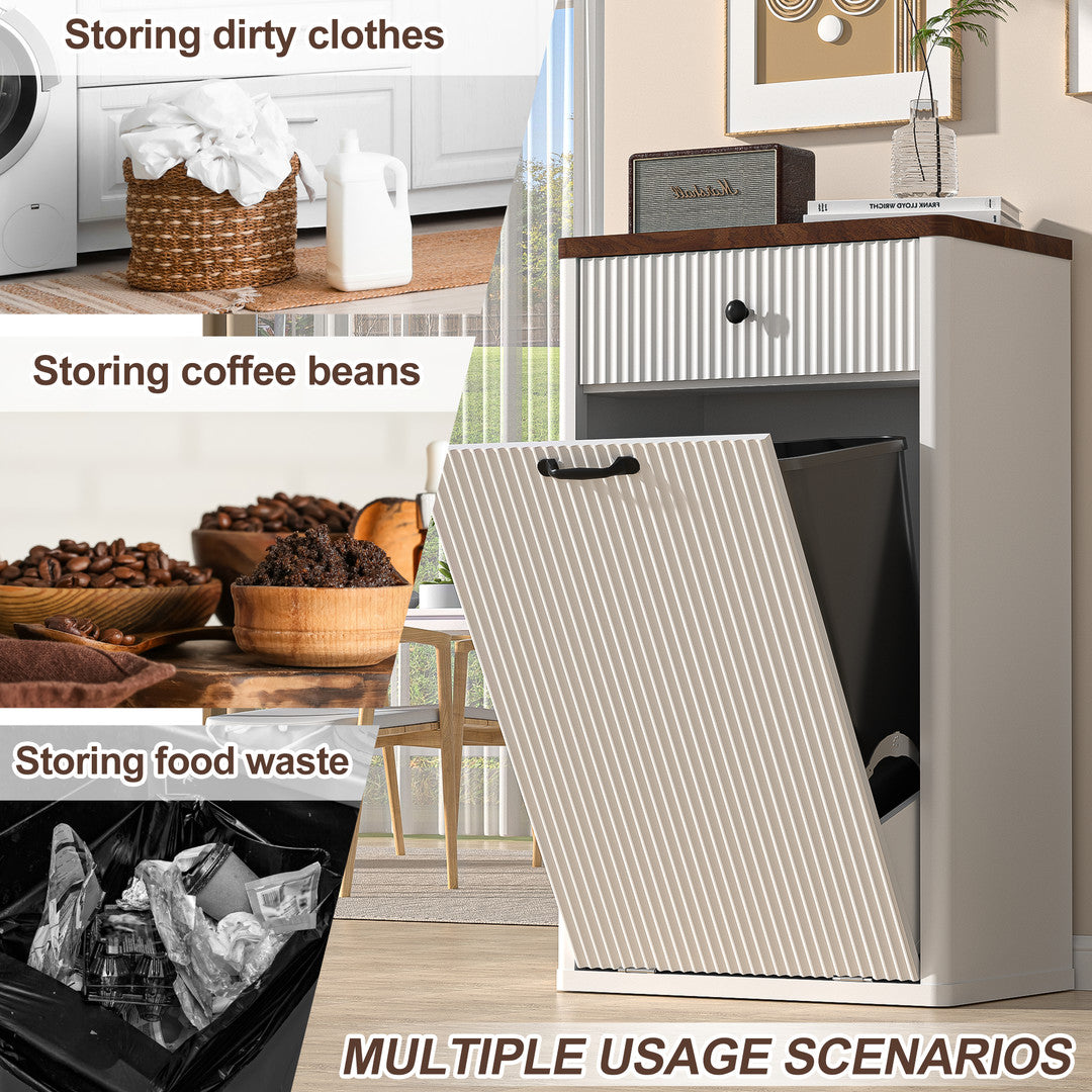 Haddockway® 13 Gallon Tilt Out Trash Cabinet, Freestanding Kitchen Trash Cabinet