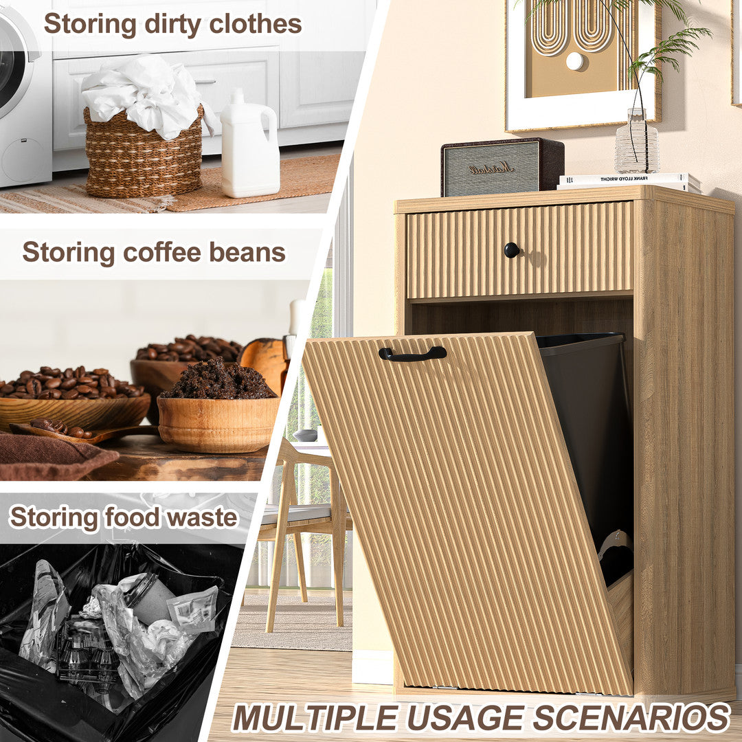 Haddockway® 13 Gallon Tilt Out Trash Cabinet, Freestanding Kitchen Trash Cabinet