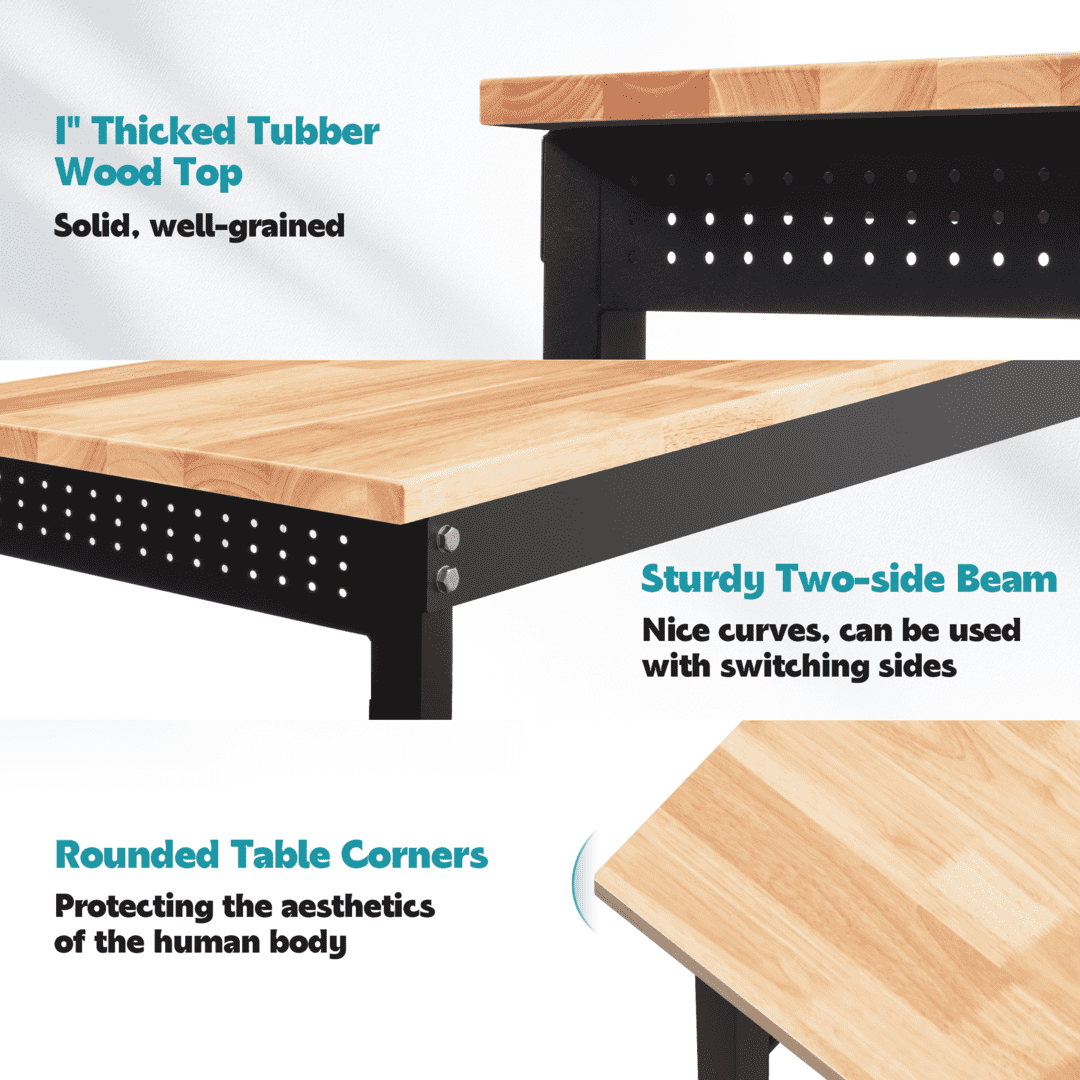 AHB® Adjustable Workbench，Heavy Duty Wood Work Bench 2000 Lbs Load Capacity