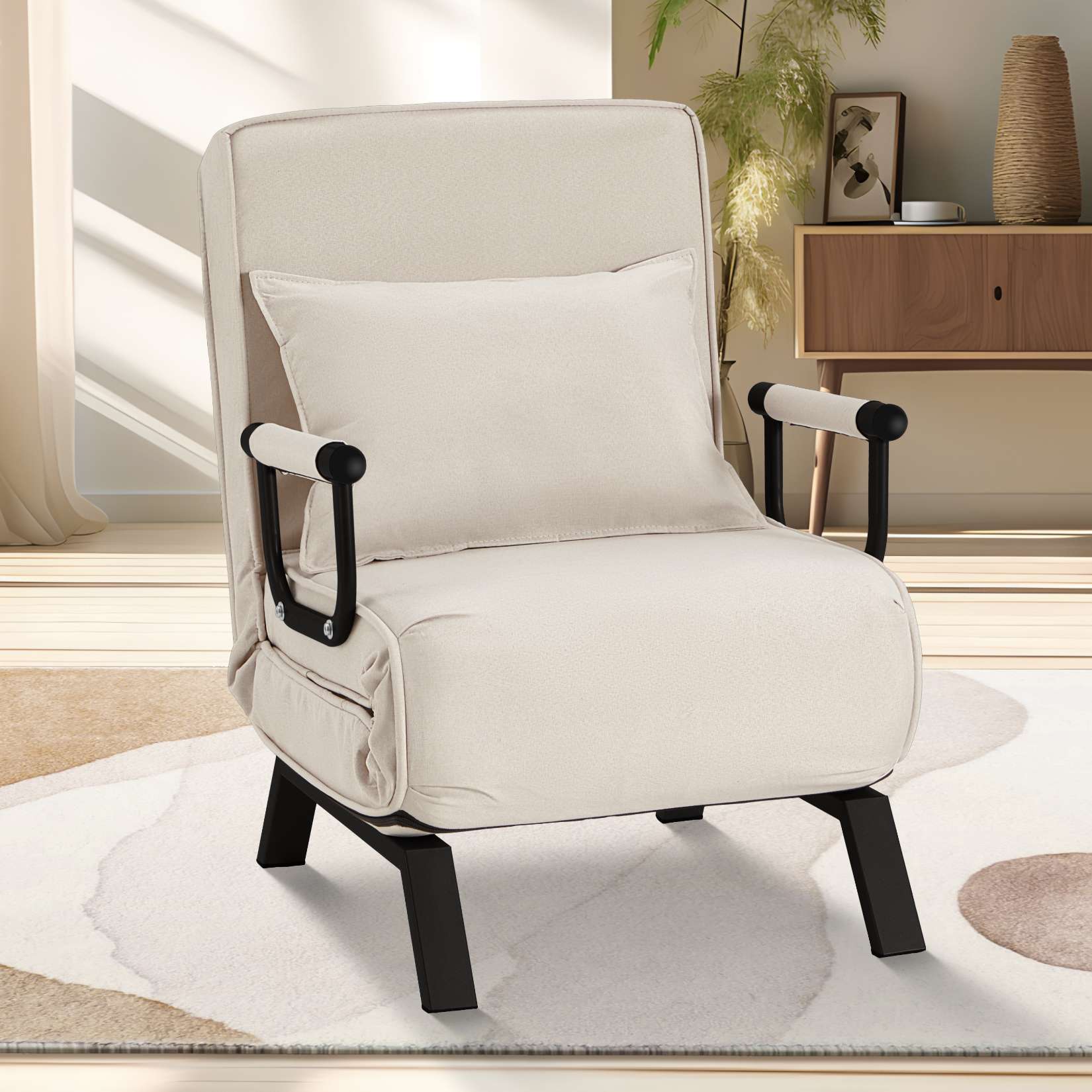 AHB® Convertible Sofa Bed Sleeper Chair with 6 Angles Adjustable Backrest