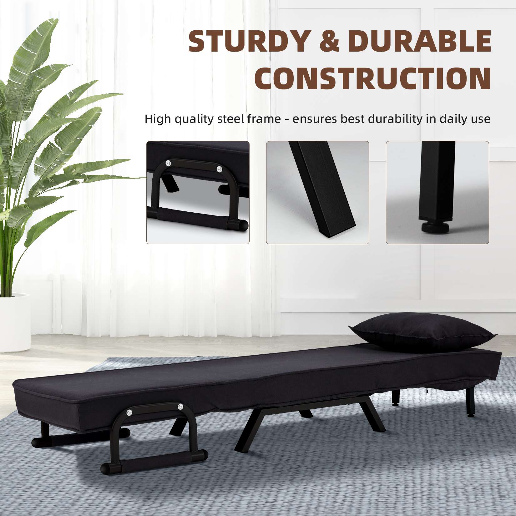 AHB® Convertible Sofa Bed Sleeper Chair with 6 Angles Adjustable Backrest