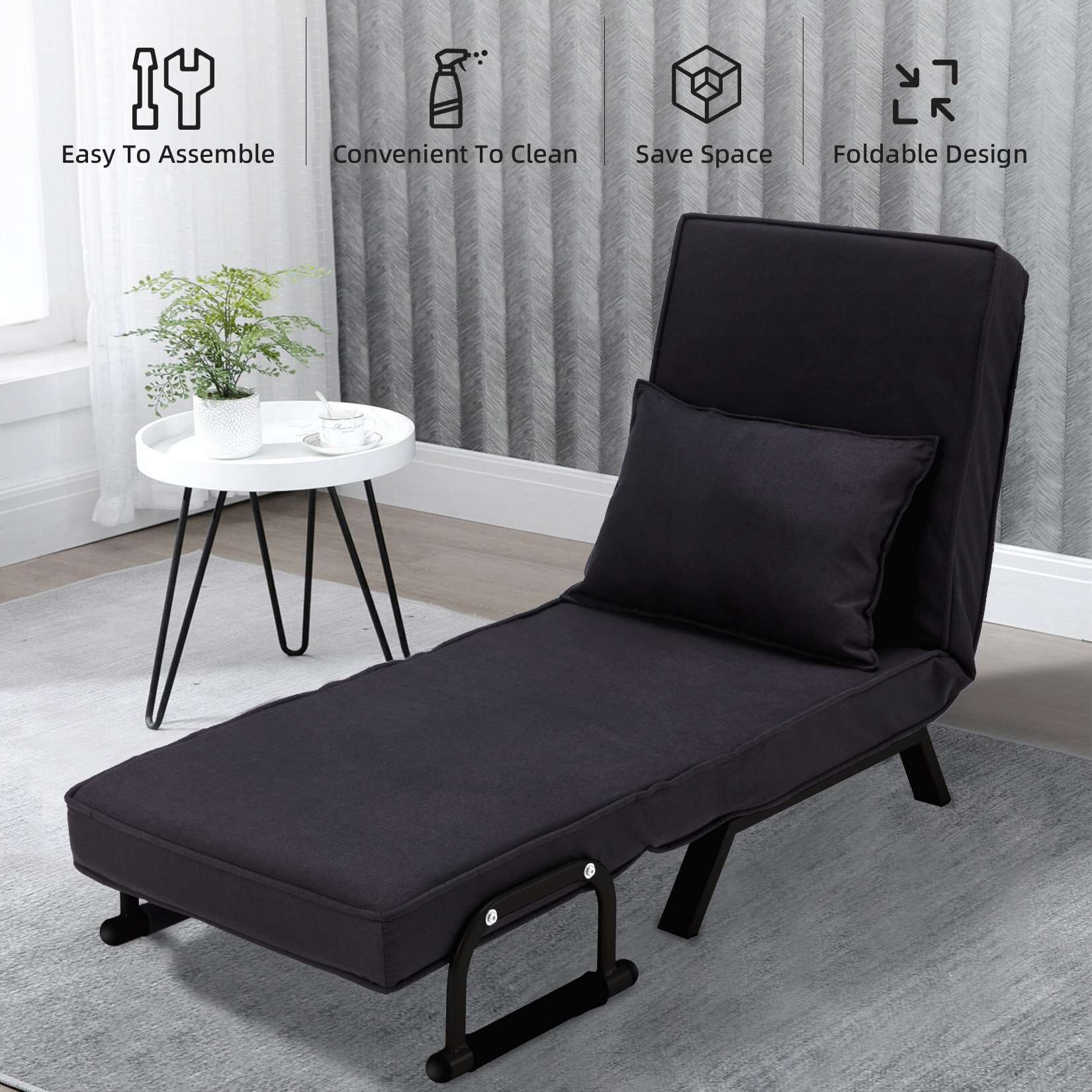 AHB® Convertible Sofa Bed Sleeper Chair with 6 Angles Adjustable Backrest