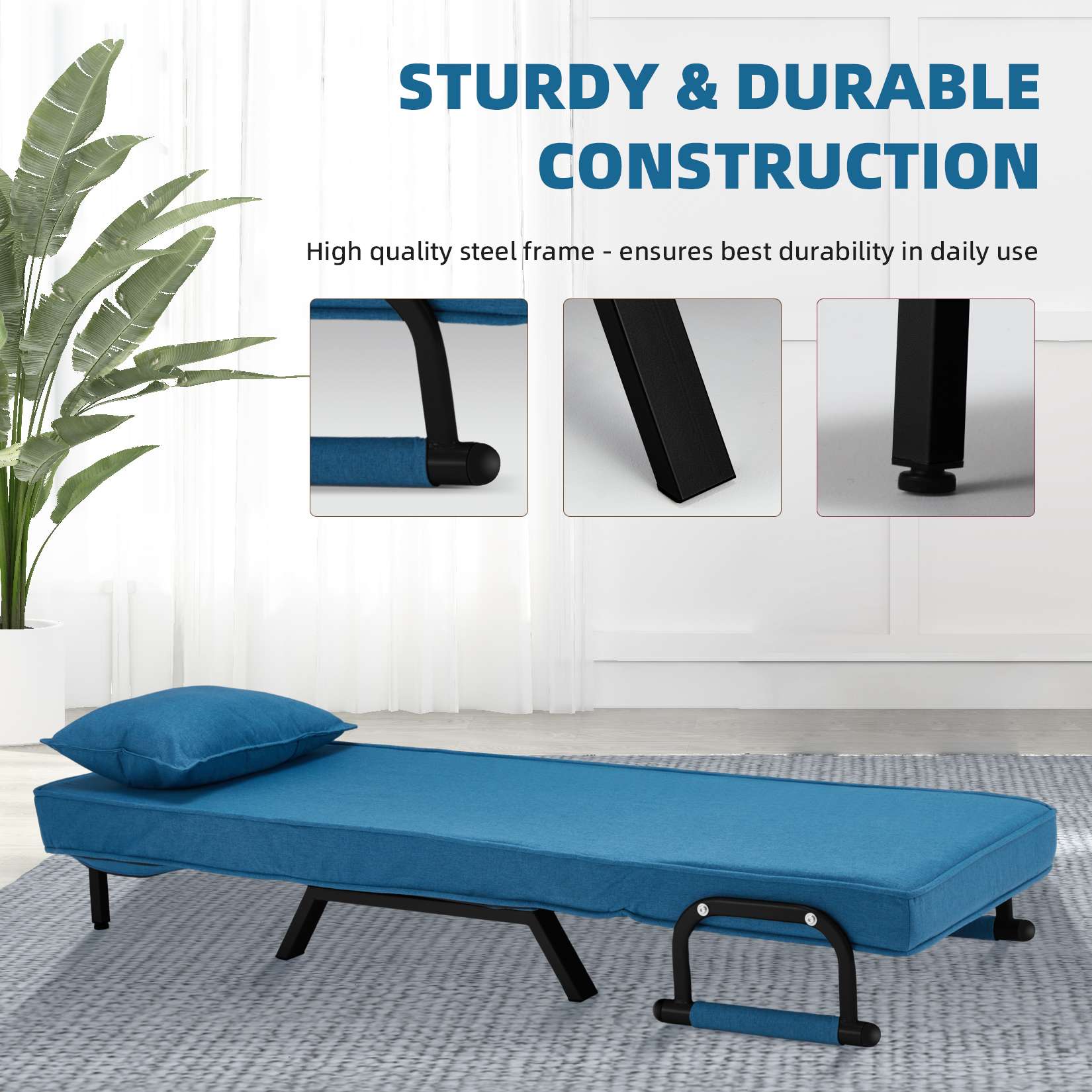 AHB® Convertible Sofa Bed Sleeper Chair with 6 Angles Adjustable Backrest