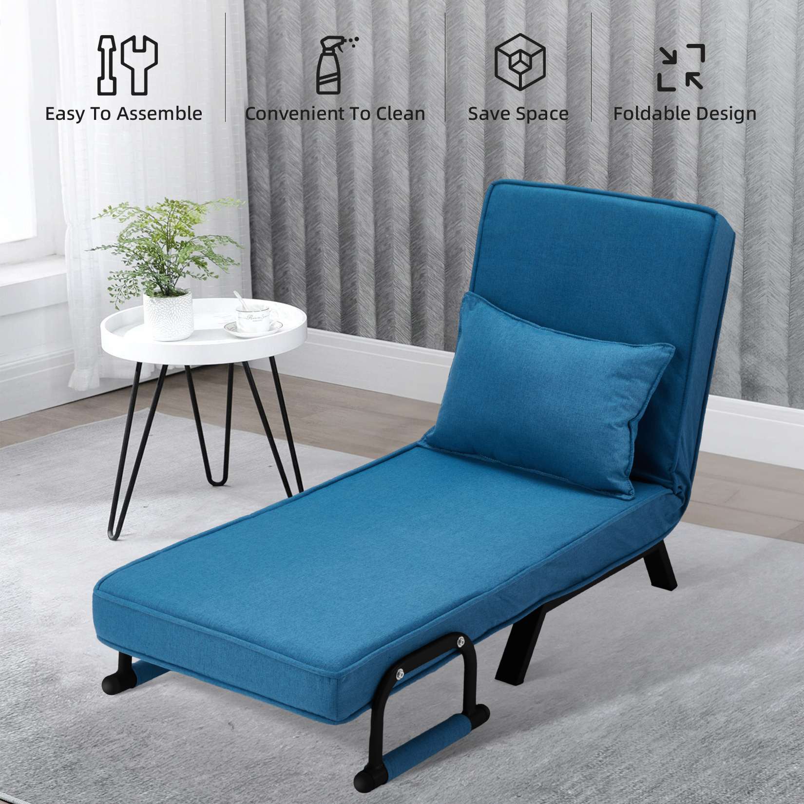 AHB® Convertible Sofa Bed Sleeper Chair with 6 Angles Adjustable Backrest