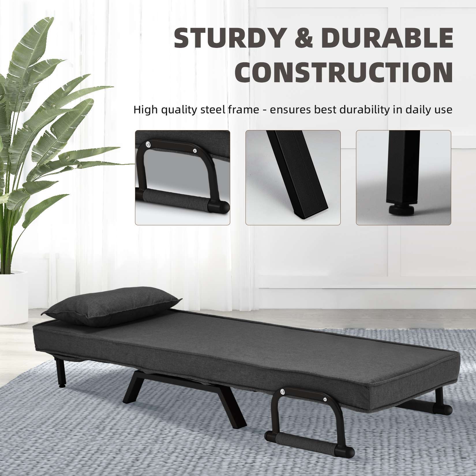 AHB® Convertible Sofa Bed Sleeper Chair with 6 Angles Adjustable Backrest