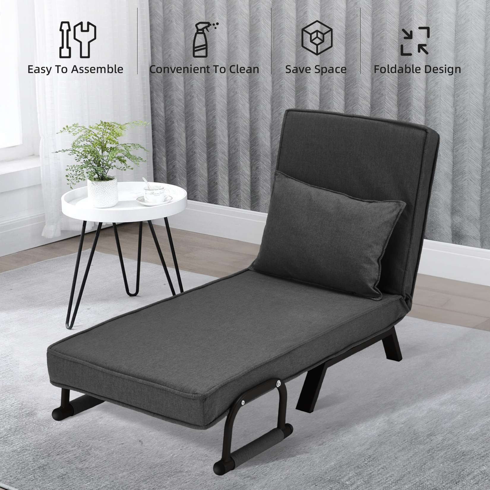 AHB® Convertible Sofa Bed Sleeper Chair with 6 Angles Adjustable Backrest