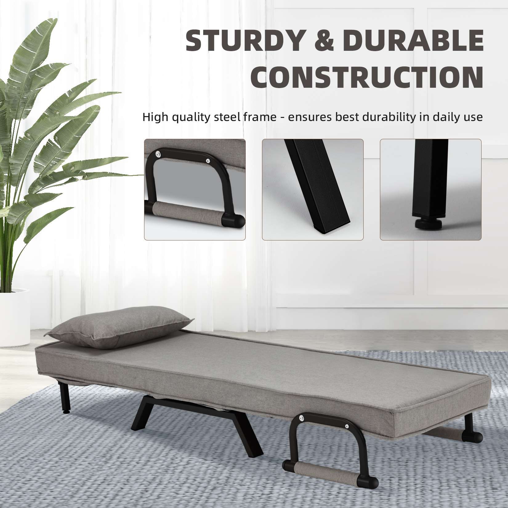 AHB® Convertible Sofa Bed Sleeper Chair with 6 Angles Adjustable Backrest