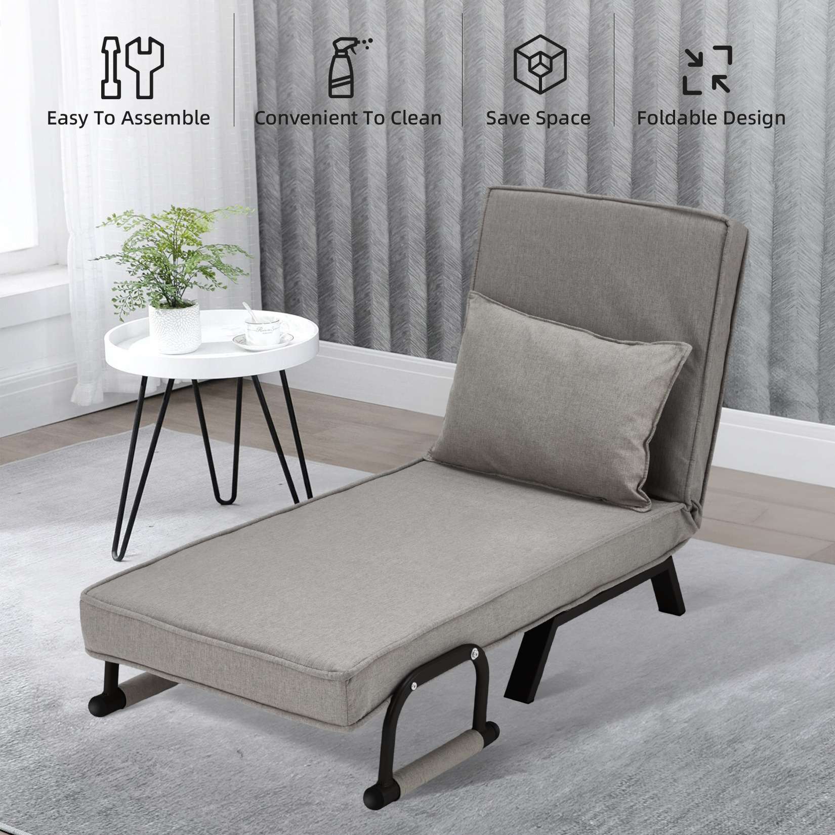 AHB® Convertible Sofa Bed Sleeper Chair with 6 Angles Adjustable Backrest