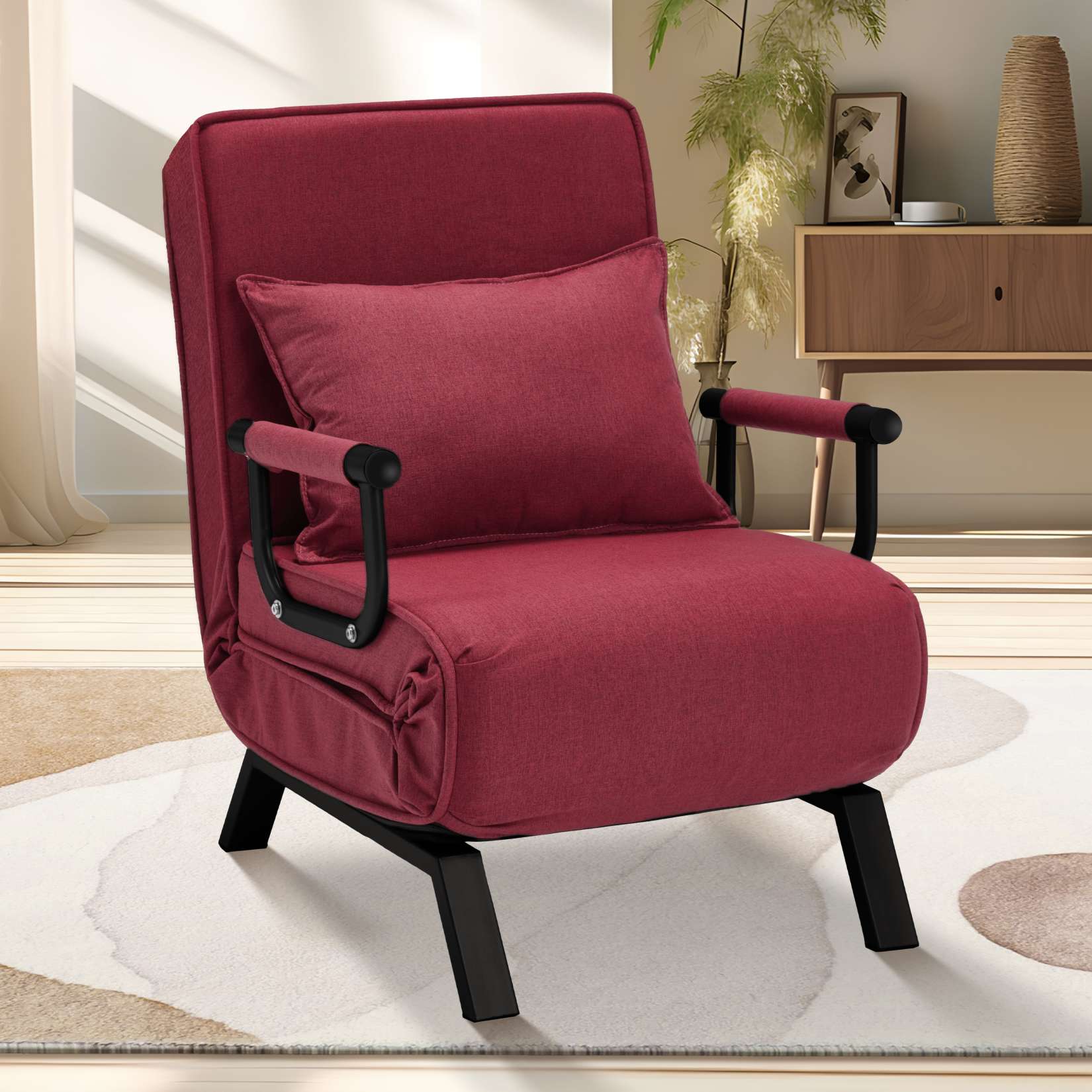 AHB® Convertible Sofa Bed Sleeper Chair with 6 Angles Adjustable Backrest