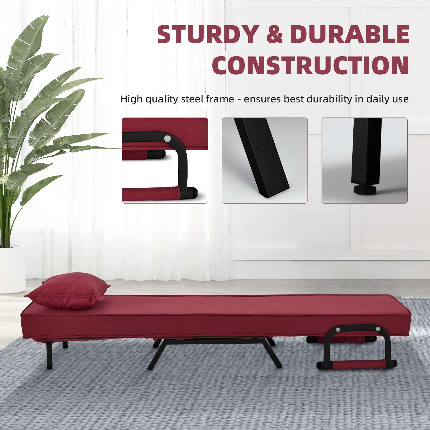AHB® Convertible Sofa Bed Sleeper Chair with 6 Angles Adjustable Backrest