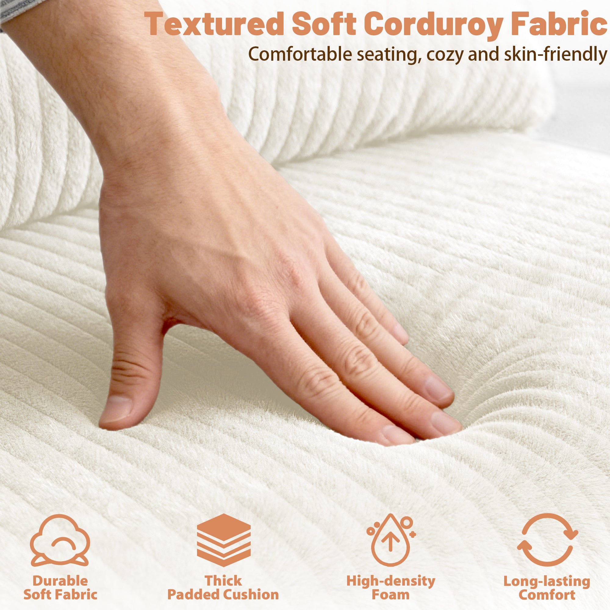 Mid-Century Accent Chair， Modern Armchair with Waist Cushion, Comfy Single Sitting Seat up to 450lbs