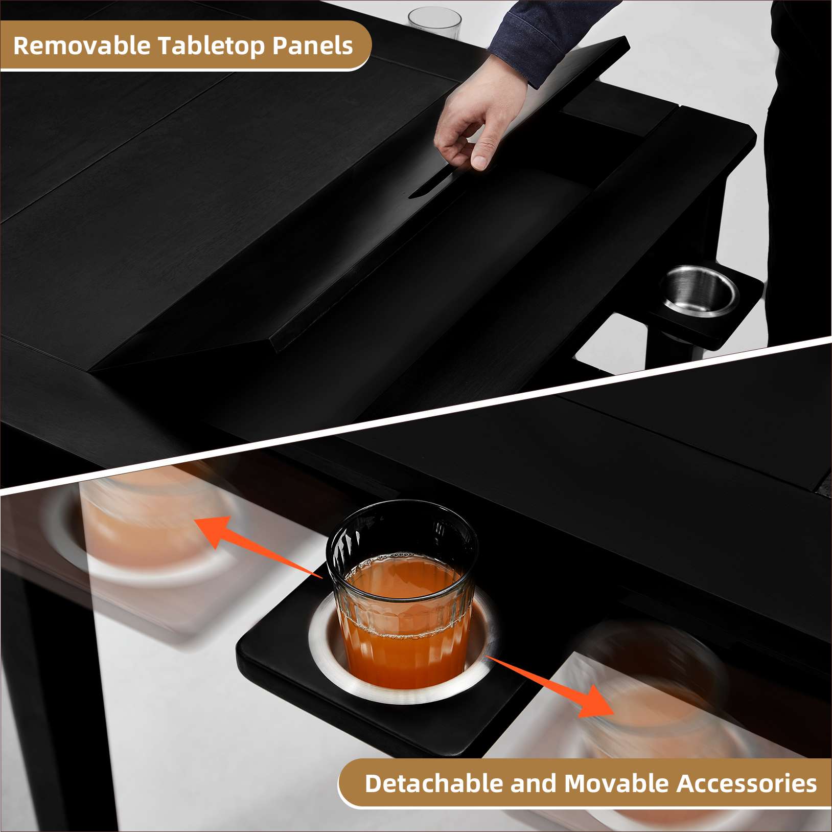 Avocahom 63" x39" Board Game Table for 4-6 with Removable Table Top