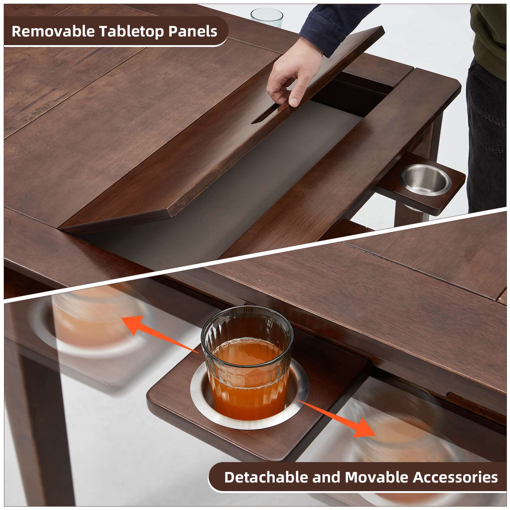 Avocahom 63" x39" Board Game Table for 4-6 with Removable Table Top