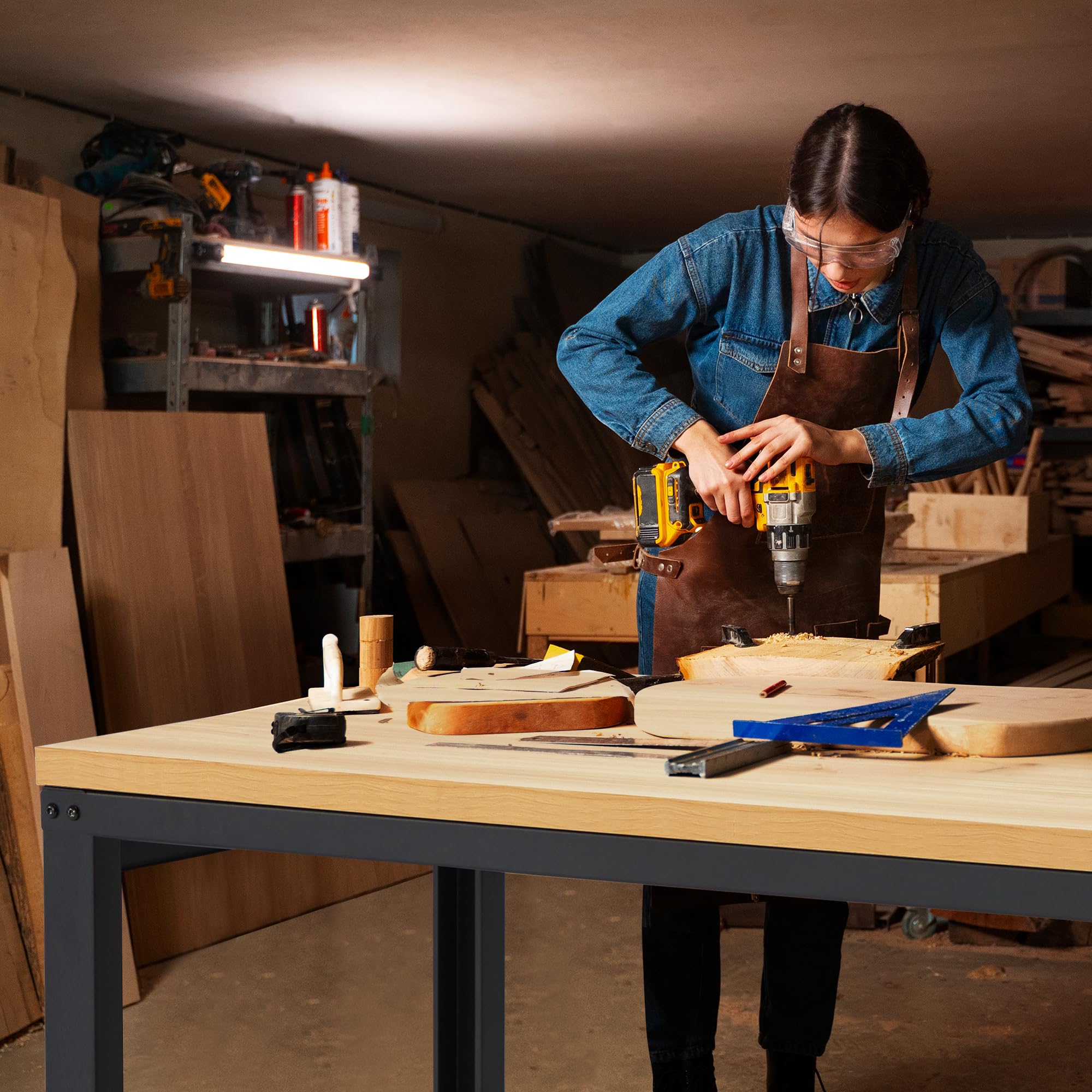 AHB® Adjustable Workbench，Heavy Duty Wood Work Bench 2000 Lbs Load Capacity