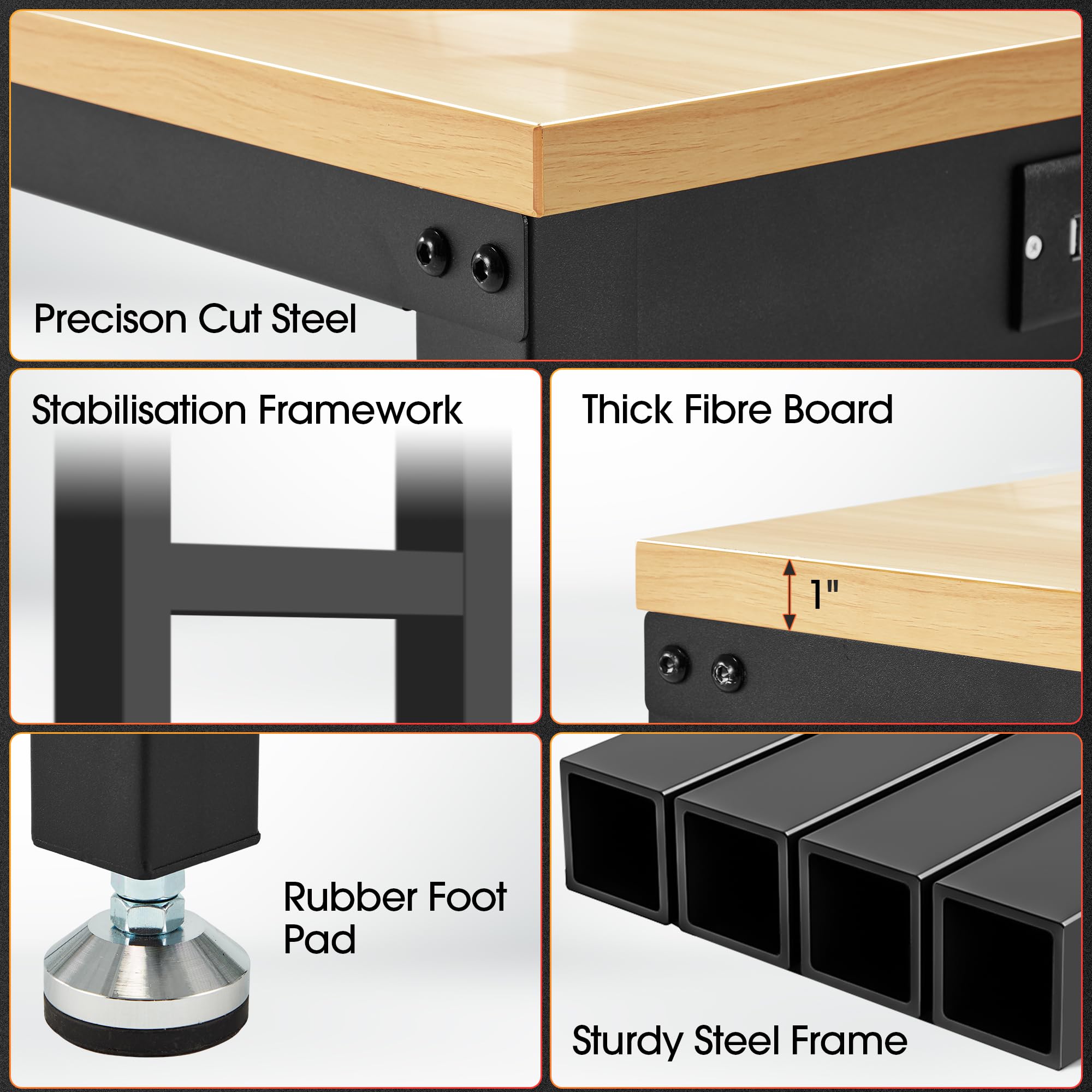 AHB® Adjustable Workbench，Heavy Duty Wood Work Bench 2000 Lbs Load Capacity